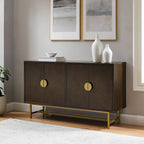 Mid-Century Modern Sideboard - Dark Brown and Gold