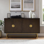 Mid-Century Modern Sideboard - Dark Brown and Gold