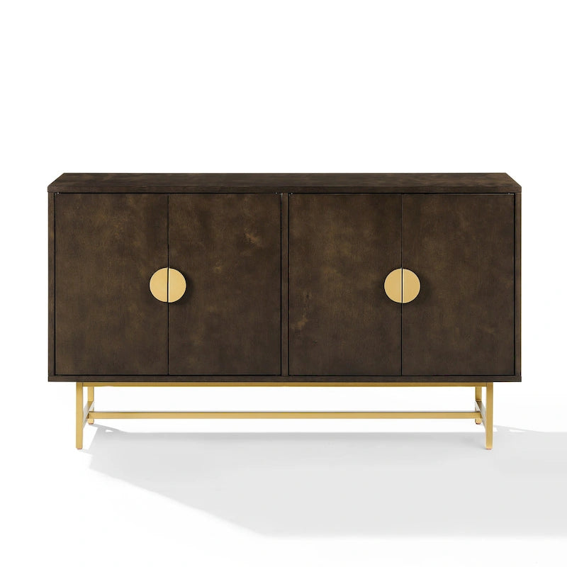 Mid-Century Modern Sideboard - Dark Brown and Gold