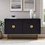 Mid-Century Modern Sideboard - Dark Brown and Gold