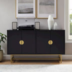 Mid-Century Modern Sideboard - Dark Brown and Gold
