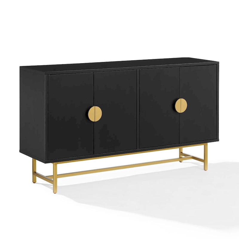 Mid-Century Modern Sideboard - Dark Brown and Gold