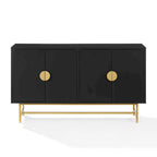 Mid-Century Modern Sideboard - Dark Brown and Gold