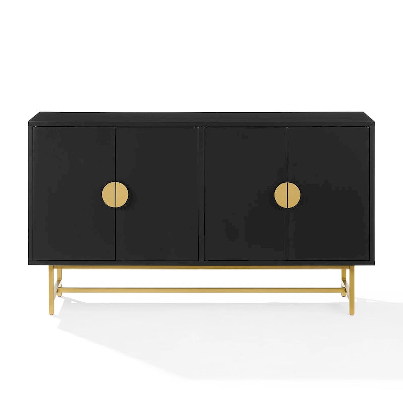 Mid-Century Modern Sideboard - Dark Brown and Gold
