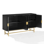 Mid-Century Modern Sideboard - Dark Brown and Gold