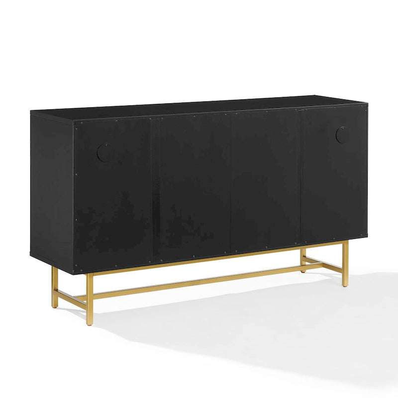 Mid-Century Modern Sideboard - Dark Brown and Gold