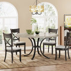 Round Farmhouse Dining Table for 4–6 People