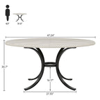 Round Farmhouse Dining Table for 4–6 People