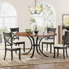 Round Farmhouse Dining Table for 4–6 People