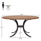Round Farmhouse Dining Table for 4–6 People