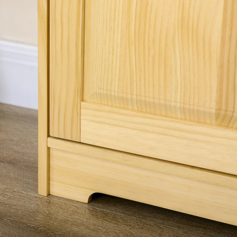 Pinewood Kitchen Pantry Cabinet with Adjustable Shelves