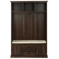 Entryway Hall Tree with Cushioned Bench and Storage