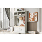 Entryway Hall Tree with Cushioned Bench and Storage