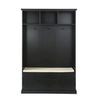 Entryway Hall Tree with Cushioned Bench and Storage