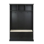 Entryway Hall Tree with Cushioned Bench and Storage
