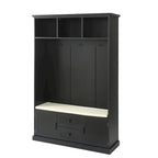 Entryway Hall Tree with Cushioned Bench and Storage
