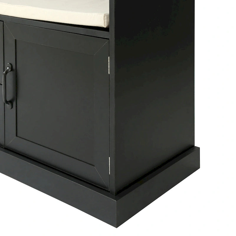 Entryway Hall Tree with Cushioned Bench and Storage