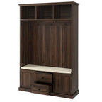 Entryway Hall Tree with Cushioned Bench and Storage