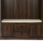 Entryway Hall Tree with Cushioned Bench and Storage