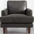 Sedia in pelle pieno fiore con piume e memory foam