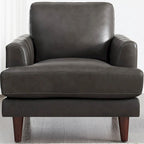 Sedia in pelle pieno fiore con piume e memory foam
