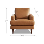 Sedia in pelle pieno fiore con piume e memory foam