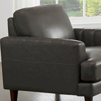 Sedia in pelle pieno fiore con piume e memory foam