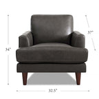 Sedia in pelle pieno fiore con piume e memory foam