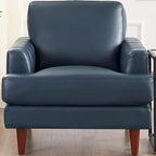 Sedia in pelle pieno fiore con piume e memory foam