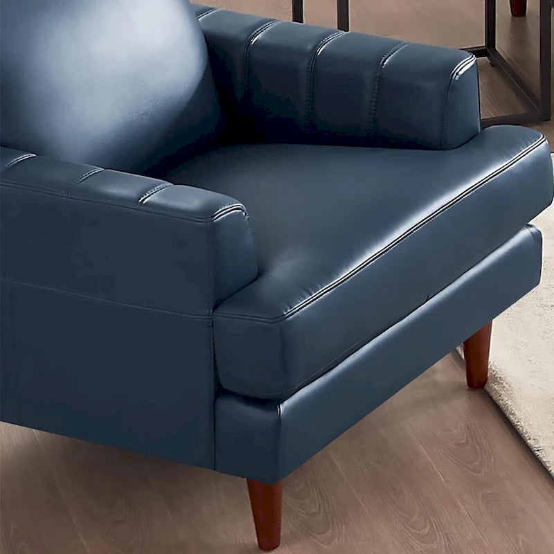 Sedia in pelle pieno fiore con piume e memory foam