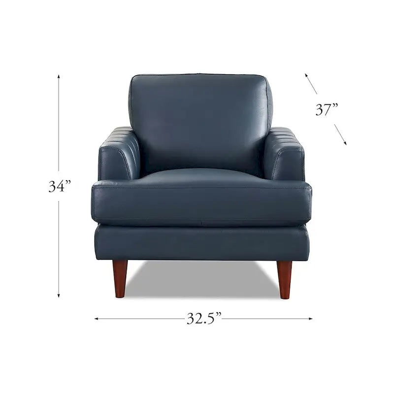 Sedia in pelle pieno fiore con piume e memory foam