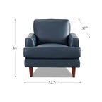 Sedia in pelle pieno fiore con piume e memory foam