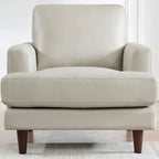 Sedia in pelle pieno fiore con piume e memory foam