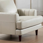 Sedia in pelle pieno fiore con piume e memory foam