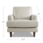 Sedia in pelle pieno fiore con piume e memory foam