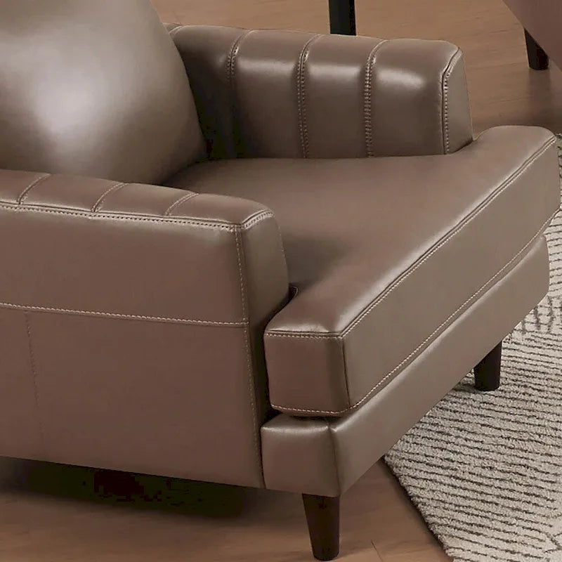 Sedia in pelle pieno fiore con piume e memory foam