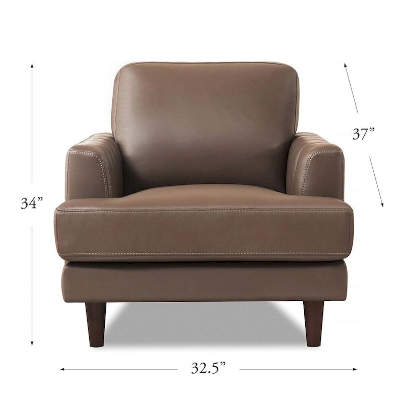 Sedia in pelle pieno fiore con piume e memory foam