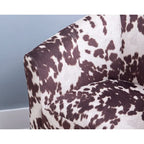 Brown and Cream Cow Print Club Chair