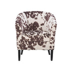 Brown and Cream Cow Print Club Chair