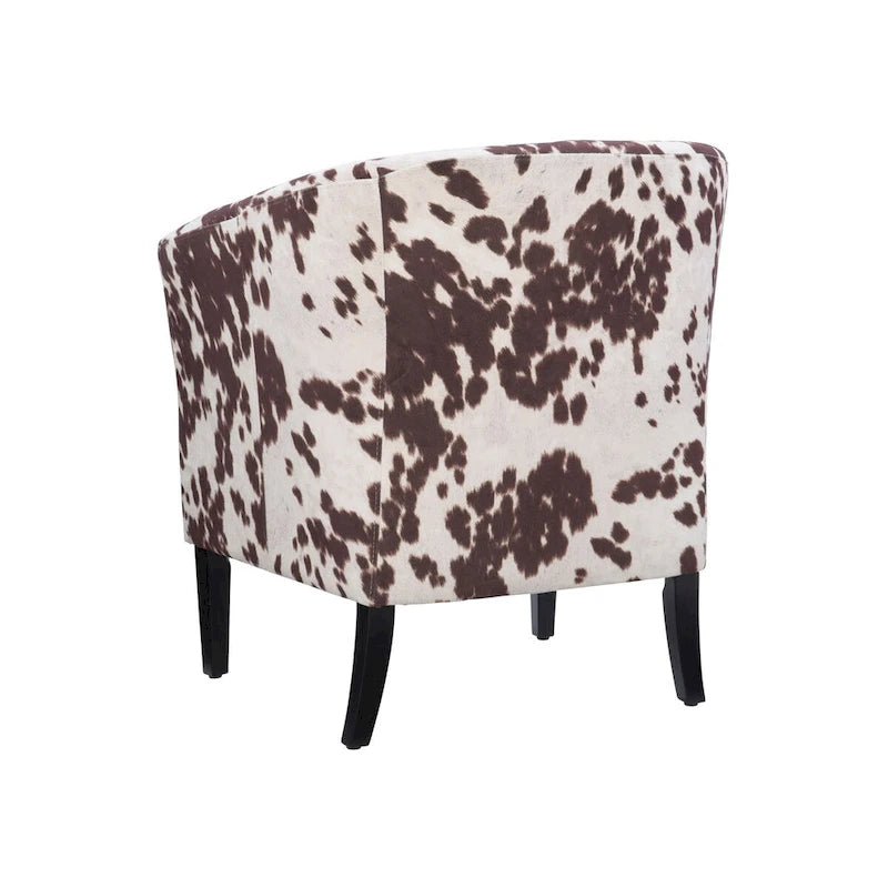 Brown and Cream Cow Print Club Chair