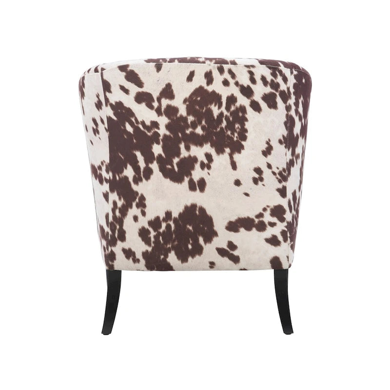 Brown and Cream Cow Print Club Chair