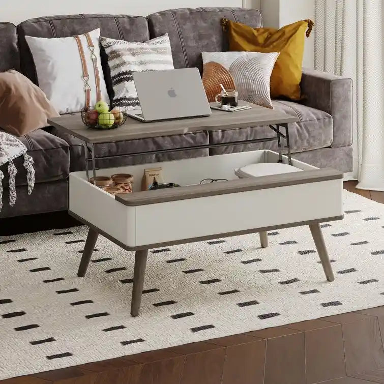 Rectangular Lift-Top Coffee Table with Storage, 37 x 23.5