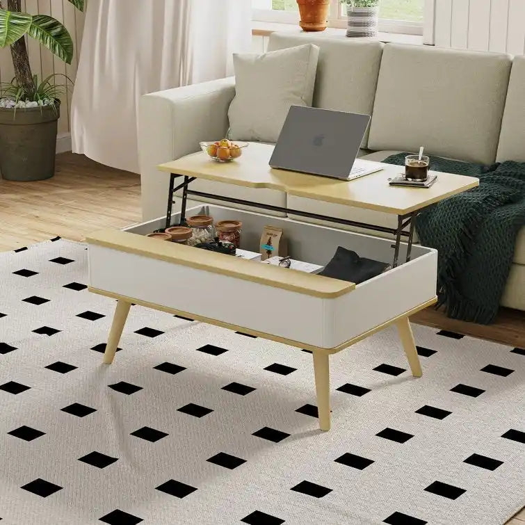 Rectangular Lift-Top Coffee Table with Storage, 37 x 23.5