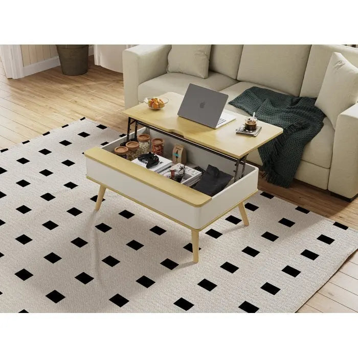 Rectangular Lift-Top Coffee Table with Storage, 37 x 23.5
