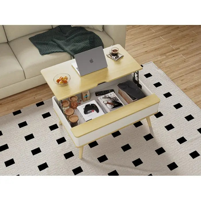 Rectangular Lift-Top Coffee Table with Storage, 37 x 23.5