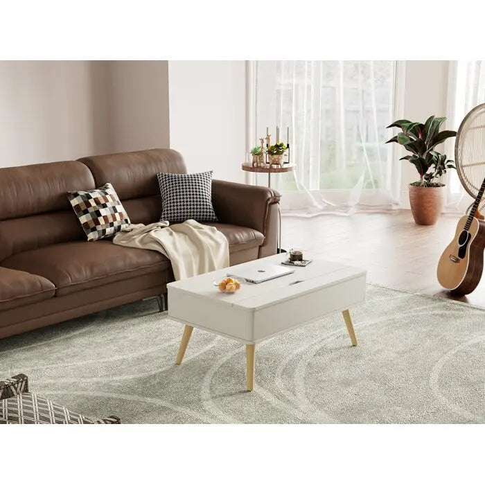 Rectangular Lift-Top Coffee Table with Storage, 37 x 23.5
