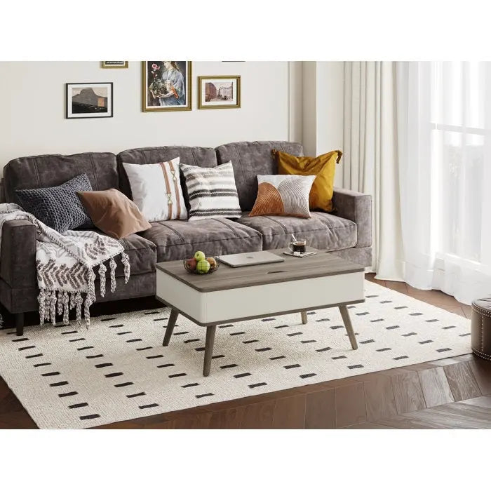Rectangular Lift-Top Coffee Table with Storage, 37 x 23.5