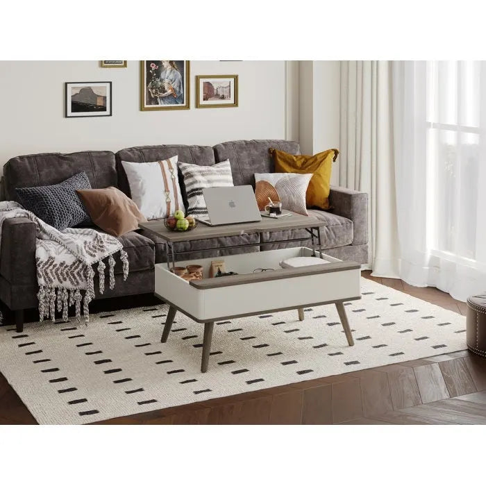 Rectangular Lift-Top Coffee Table with Storage, 37 x 23.5