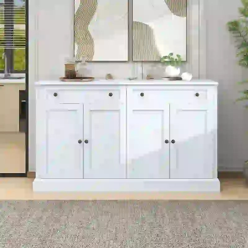 Sideboard Buffet Cabinet with 2 Drawers and 4 Doors