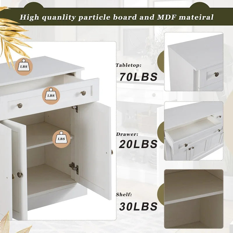 Sideboard Buffet Cabinet with 2 Drawers and 4 Doors